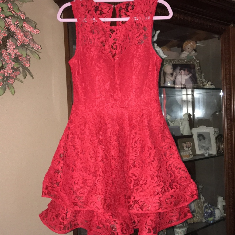 Elegant Red Lace Dress